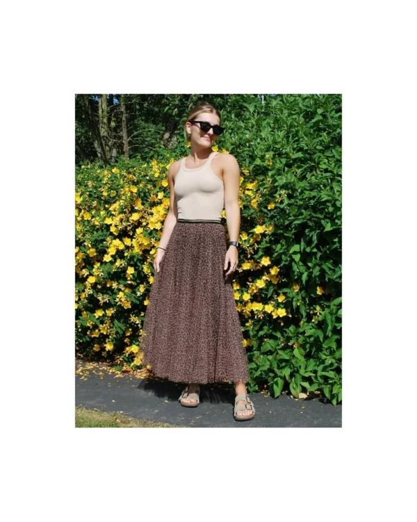 Tulle Layer Skirt in Leopard Print