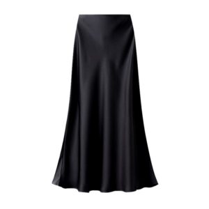 Satin Slip Skirt in Black