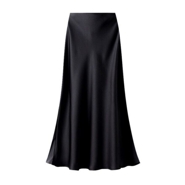 Satin Slip Skirt in Black