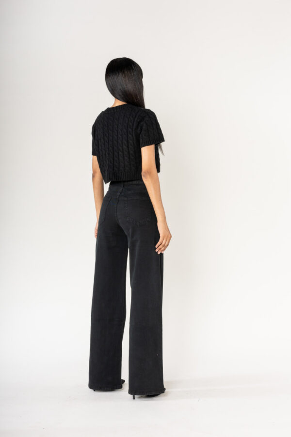Wide Leg Black Jeans - Image 3