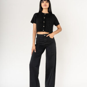 Wide Leg Black Jeans