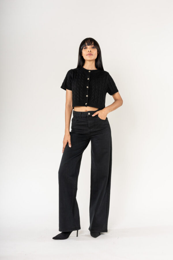 Wide Leg Black Jeans
