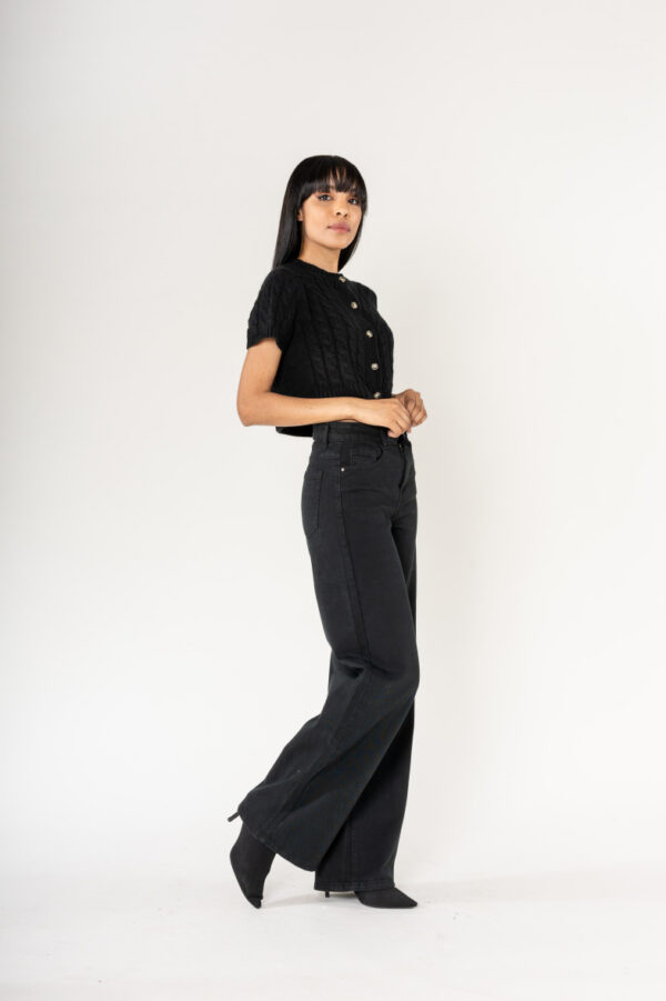 Wide Leg Black Jeans - Image 2