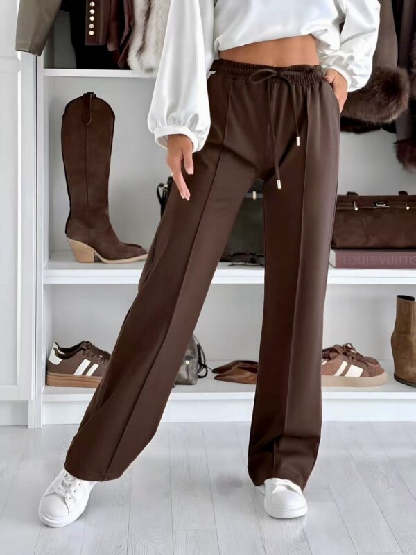 Elegant wide leg trousers with pockets - Image 3