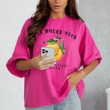 La Dolce Vita Amalfi Coast pink graphic t shirt