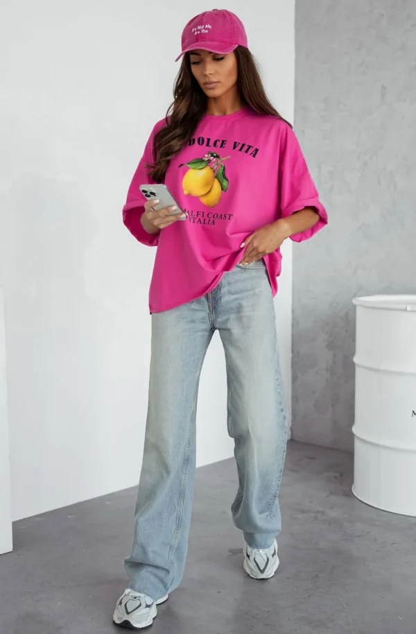 La Dolce Vita Amalfi Coast pink graphic t shirt - Image 2