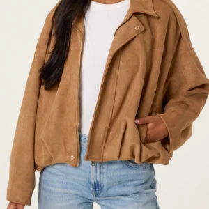 Suedette Puffball Jacket