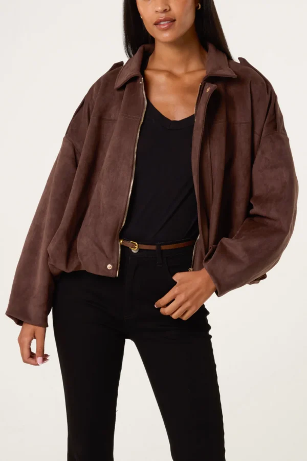 Suedette Puffball Jacket - Image 3