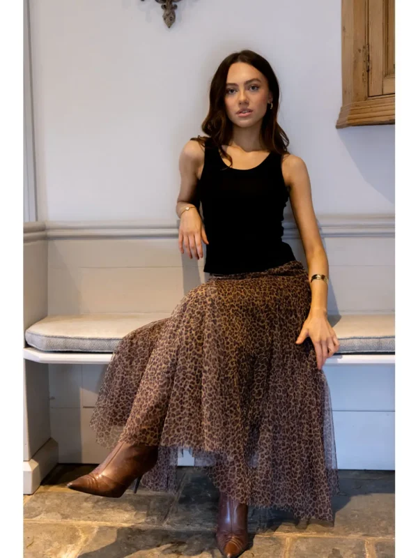 Tulle Layer Skirt in Leopard Print - Image 3