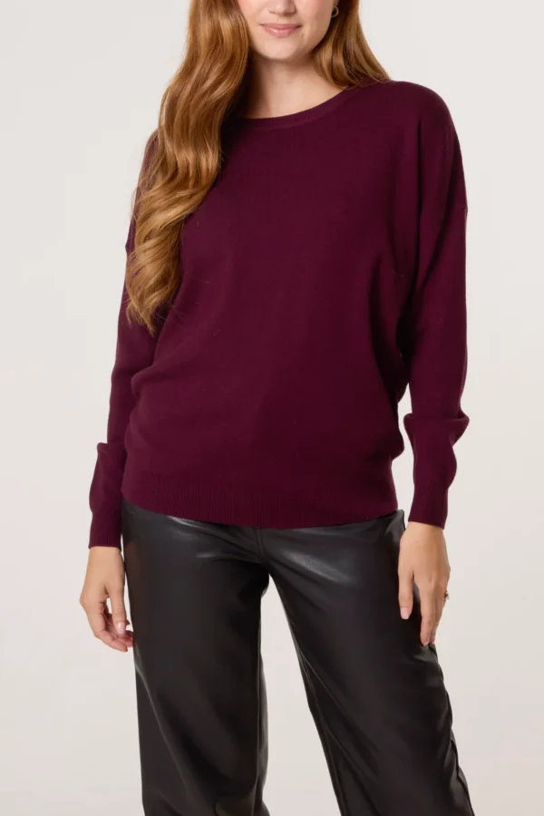Crew Neck Fine Knit Jumper - Image 3
