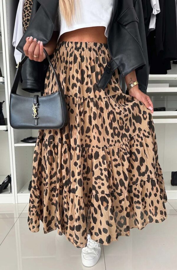 Leopard print tiered maxi skirt - Image 2